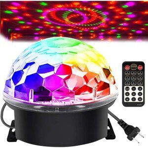 Disco Ball Dj Strobe Light with 6 Colors, Sound Activated Big-Size Magic Stage